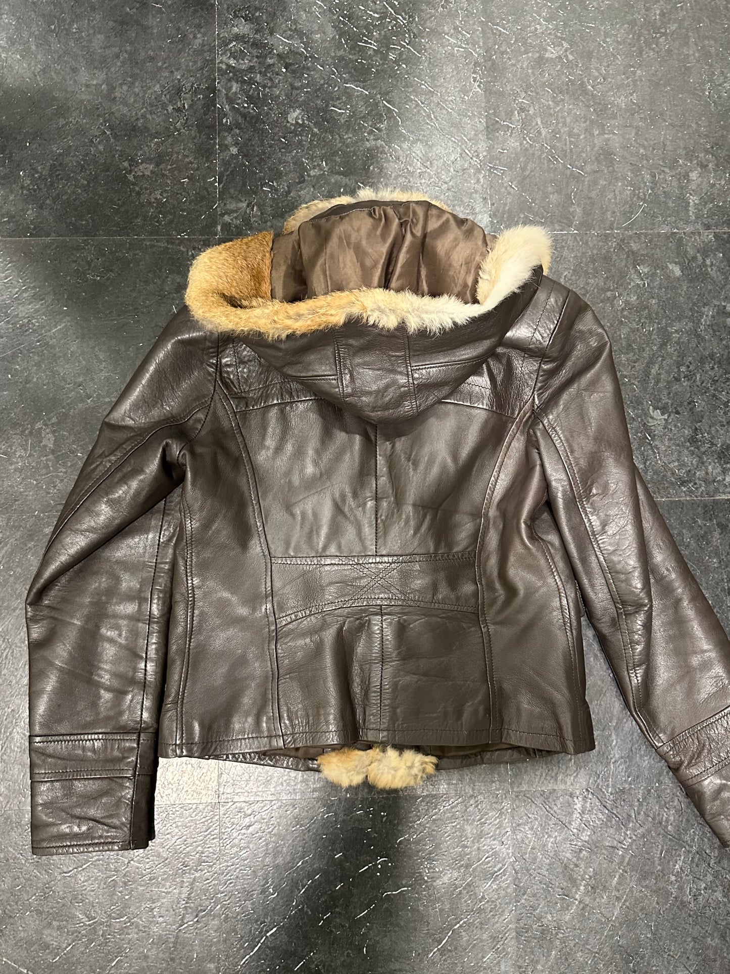 Fur leather jacket