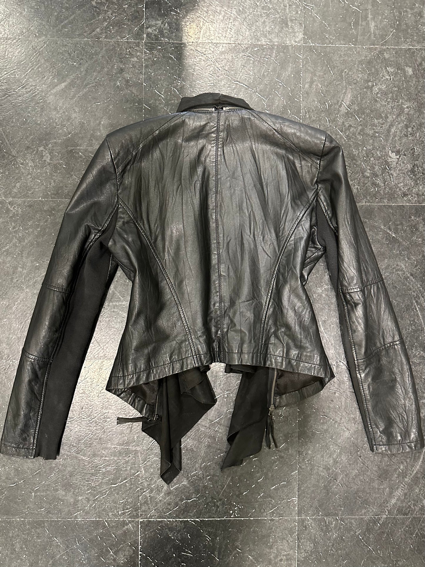 Rick owens style leather jacket