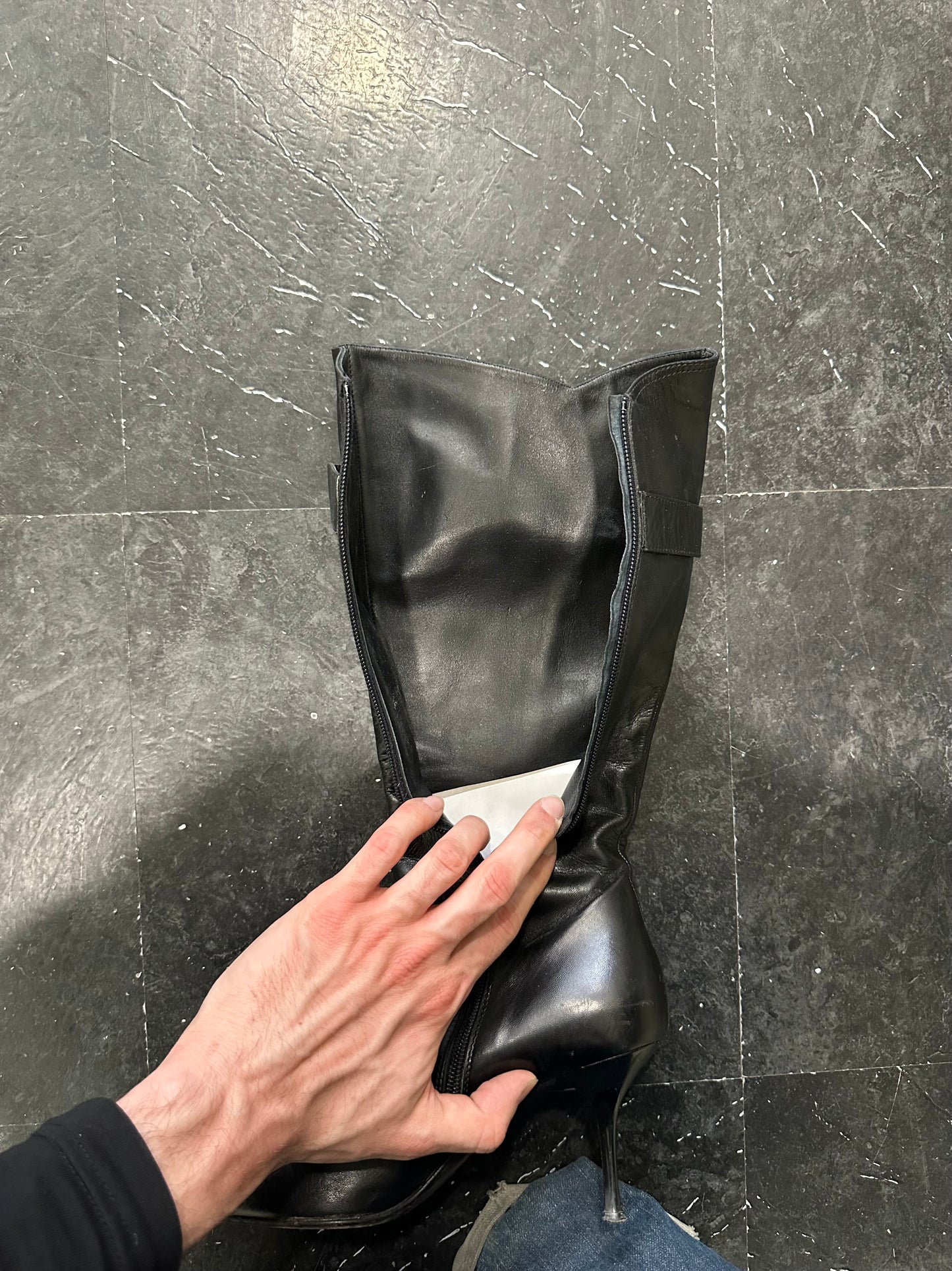 Leather boots