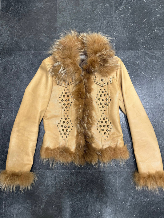 Studs leather jacket