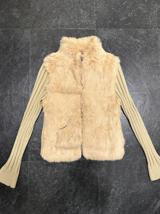 Fur knitted jacket