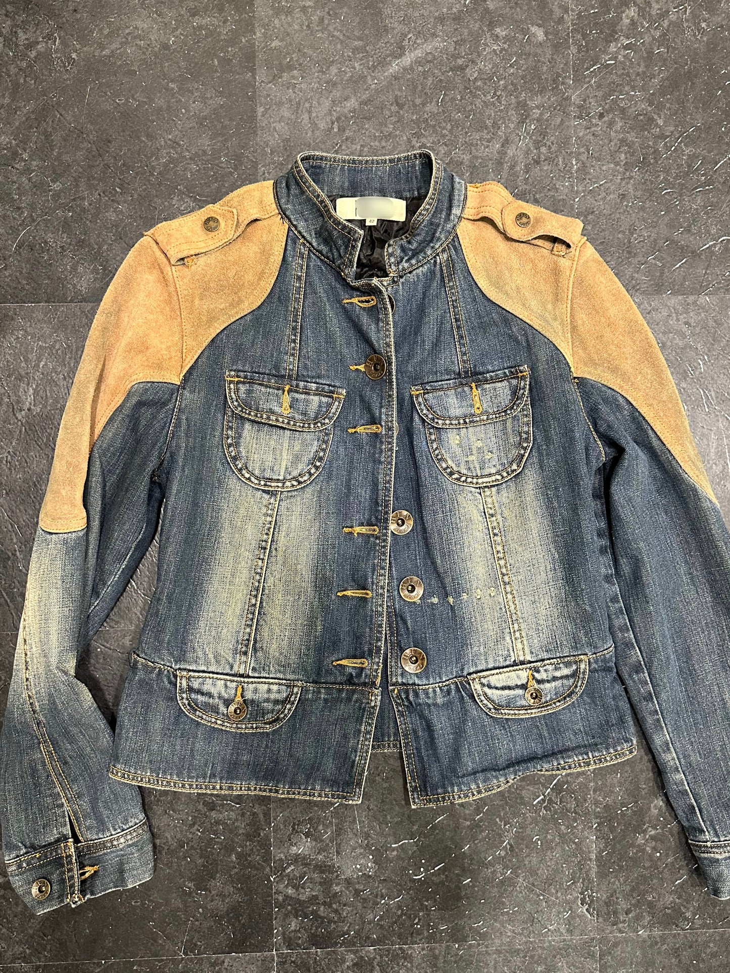 Suede denim jacket