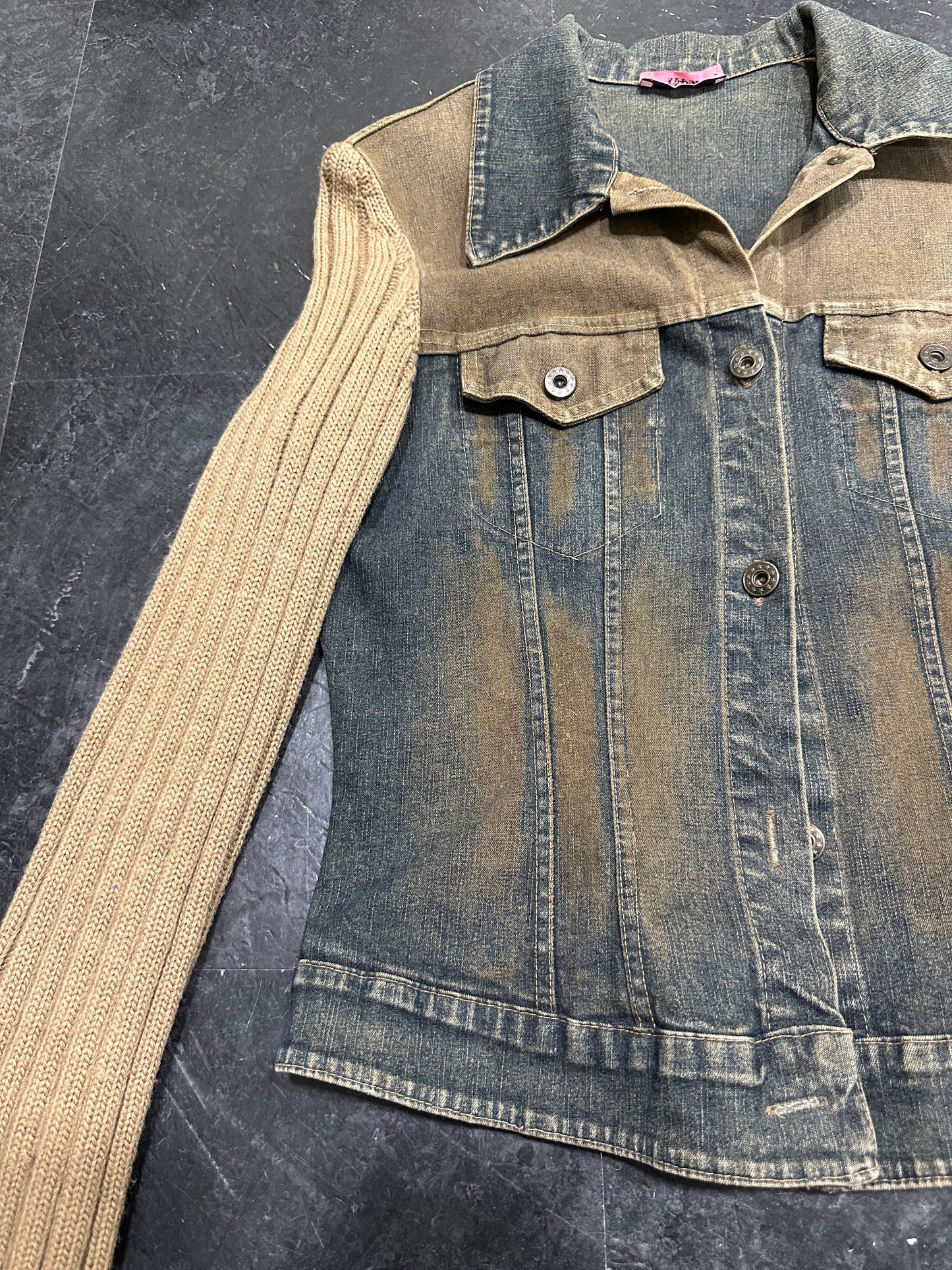 Knitted denim jacket