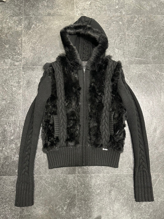 Fur knitted jacket