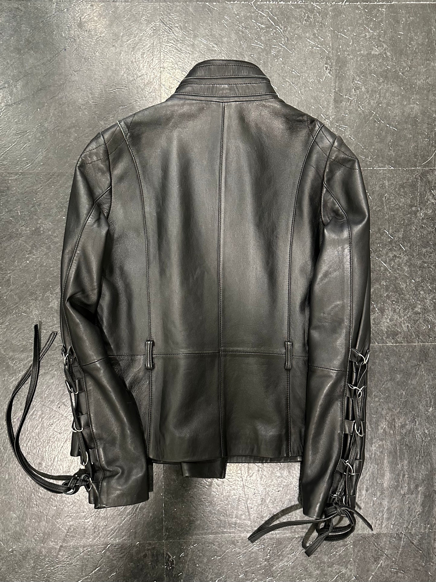 Laces leather jacket