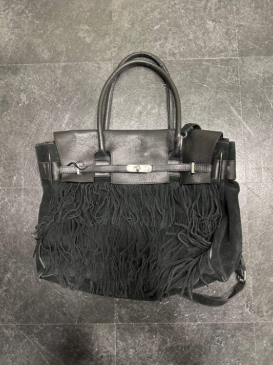 Leather fringes bag