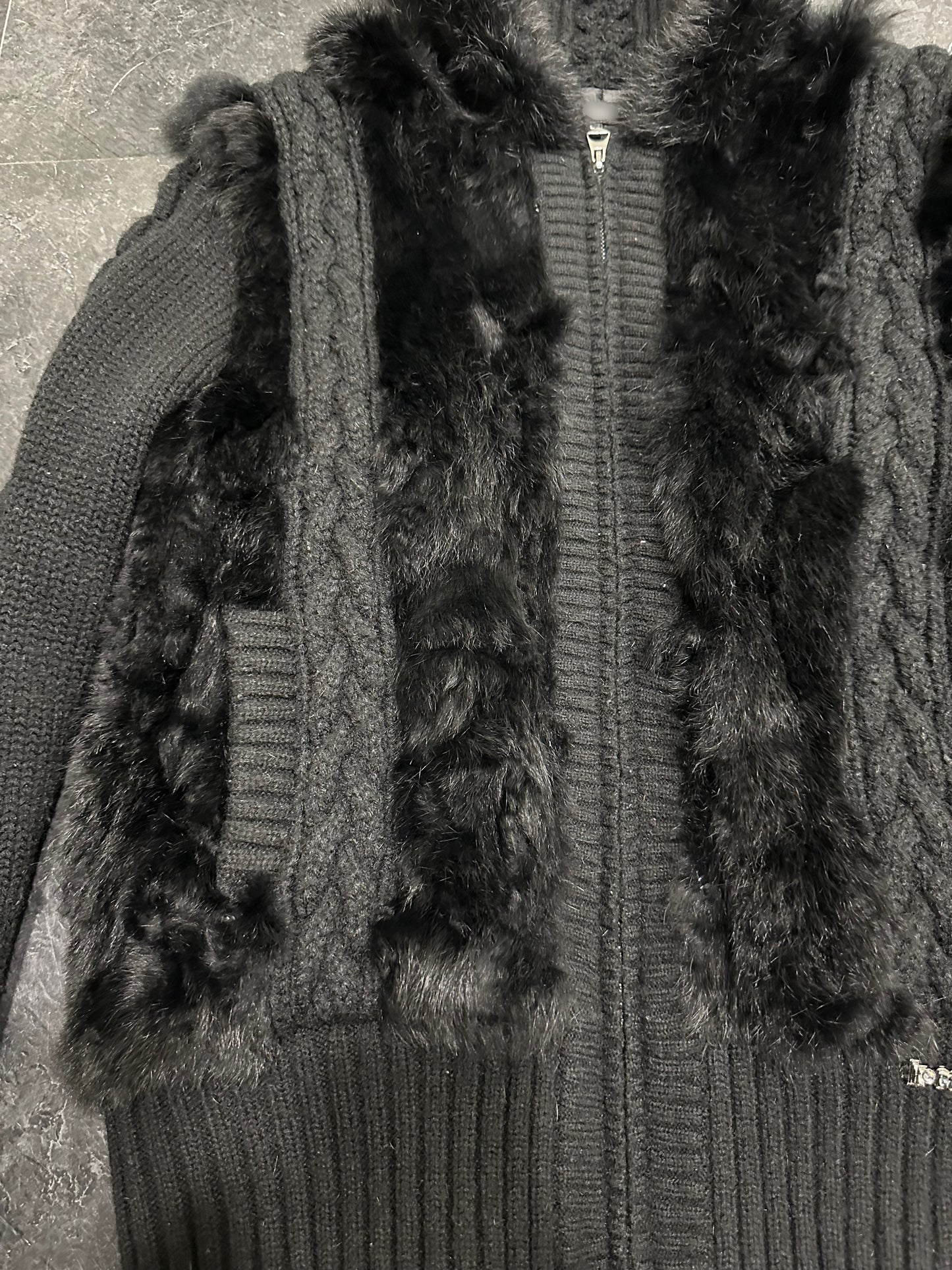 Fur knitted jacket