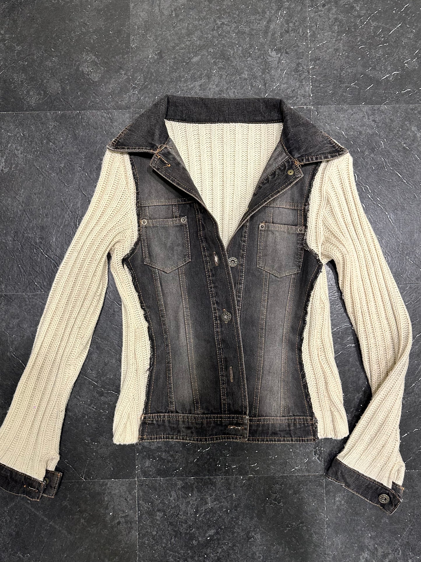 Denim knitted jacket