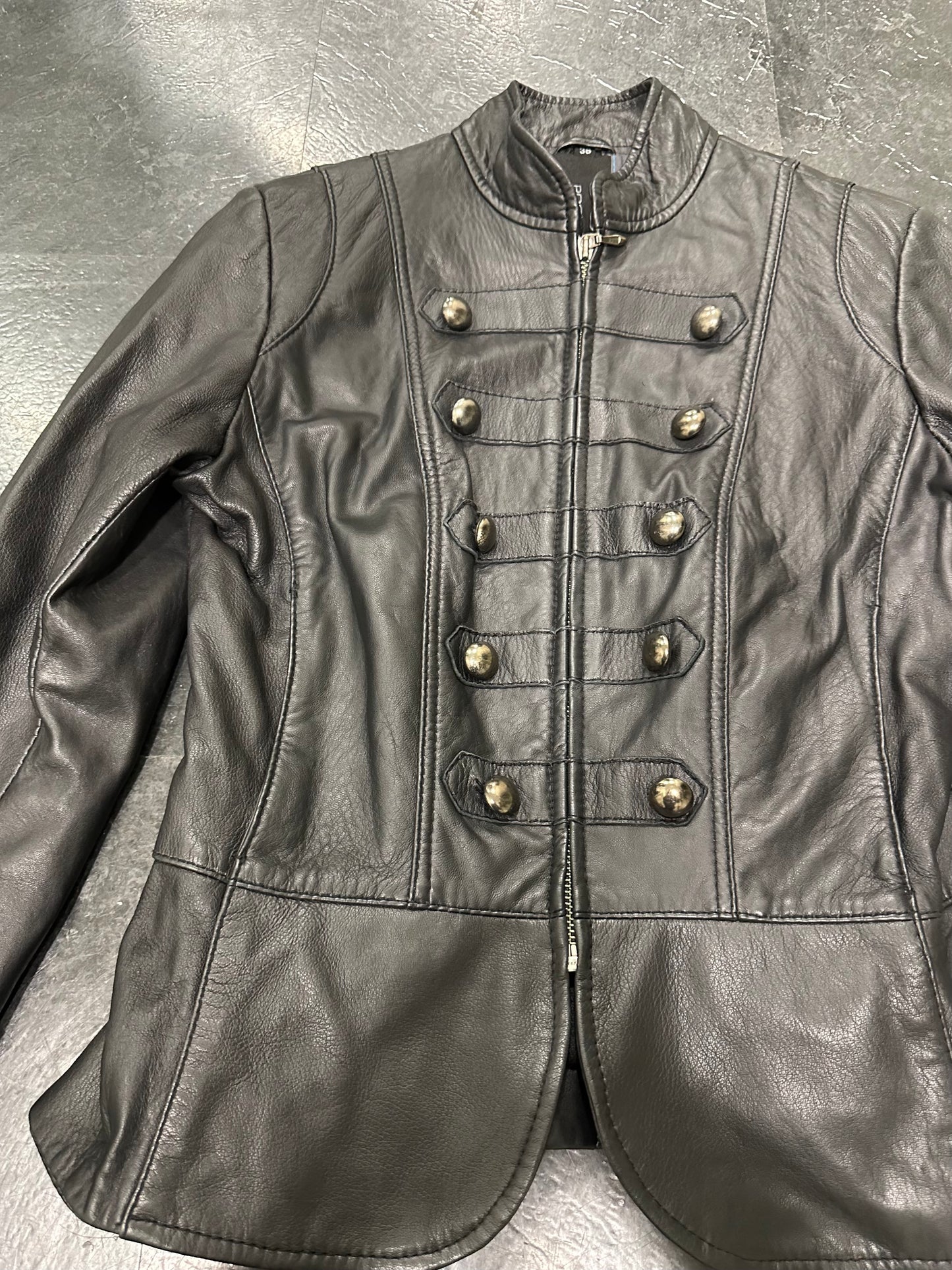 Leather napoleon jacket
