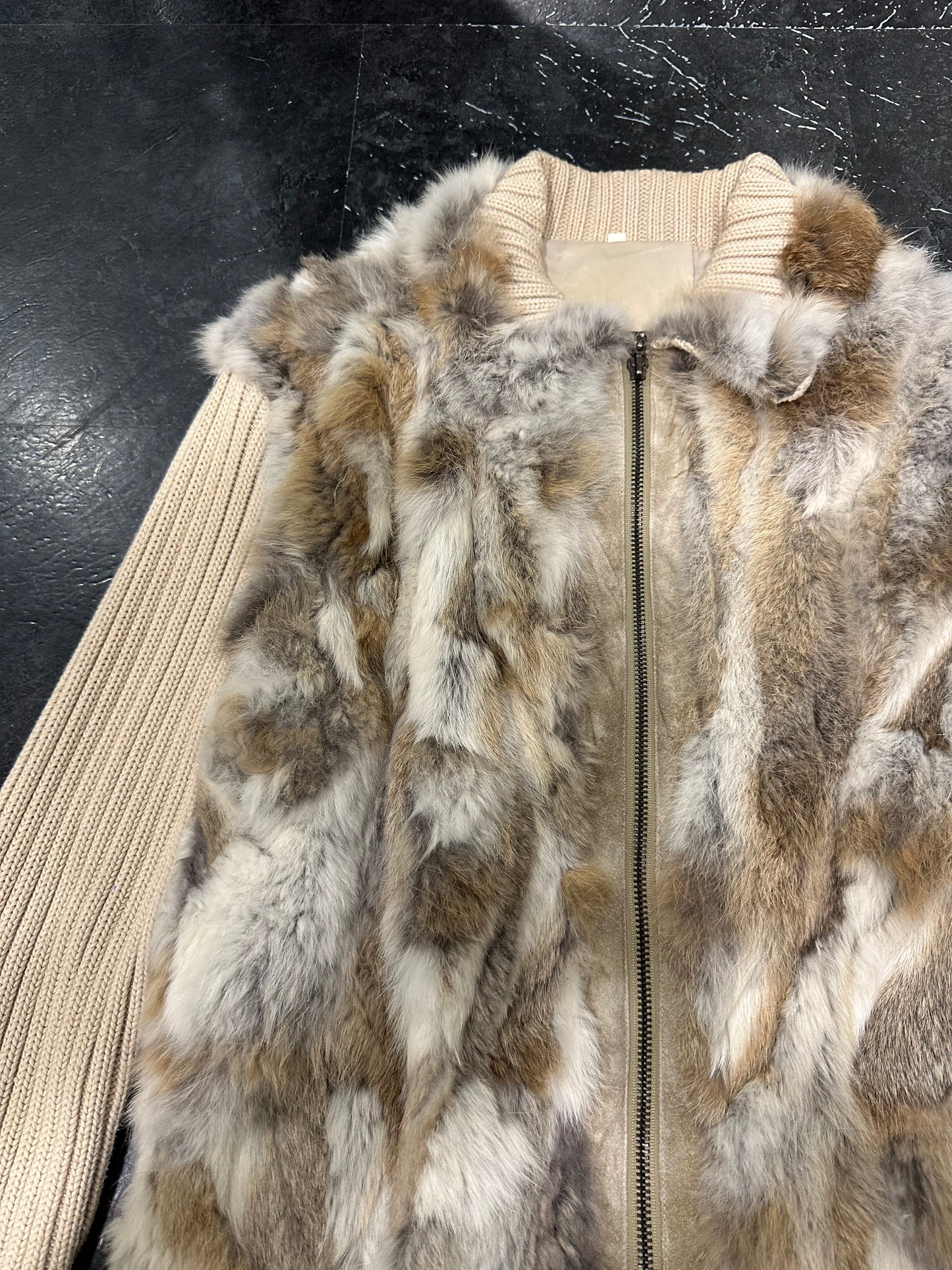 Knitted fur jacket