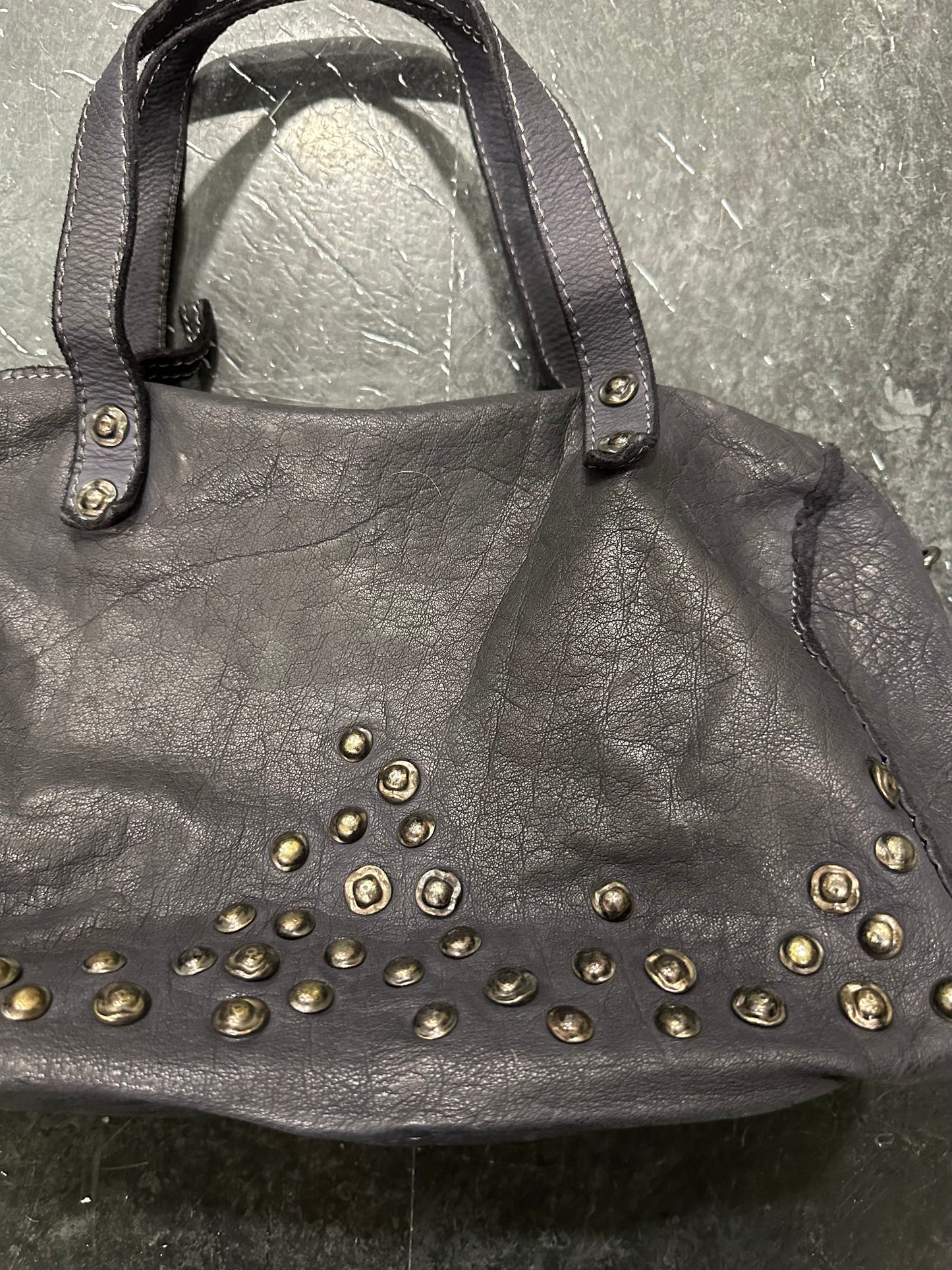 Studs leather bag