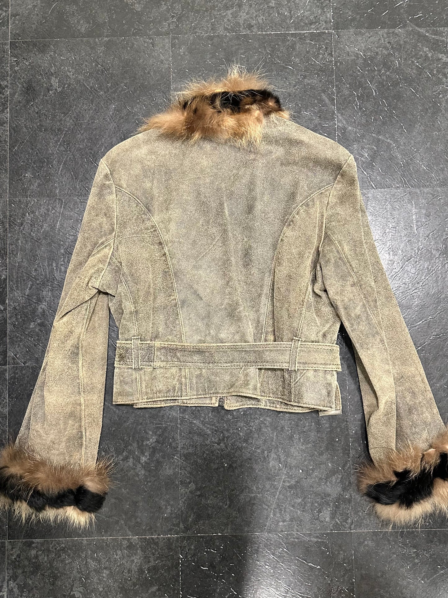 Crust leather jacket