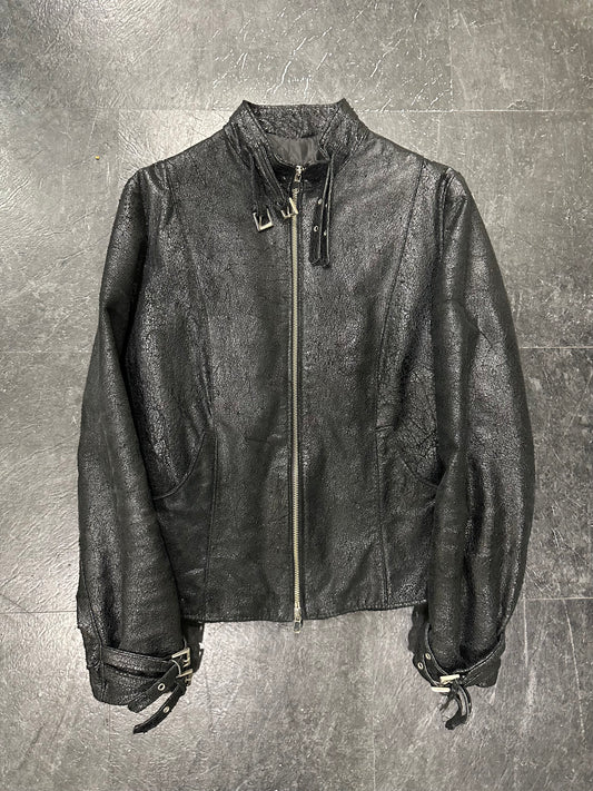Crust leather jacket