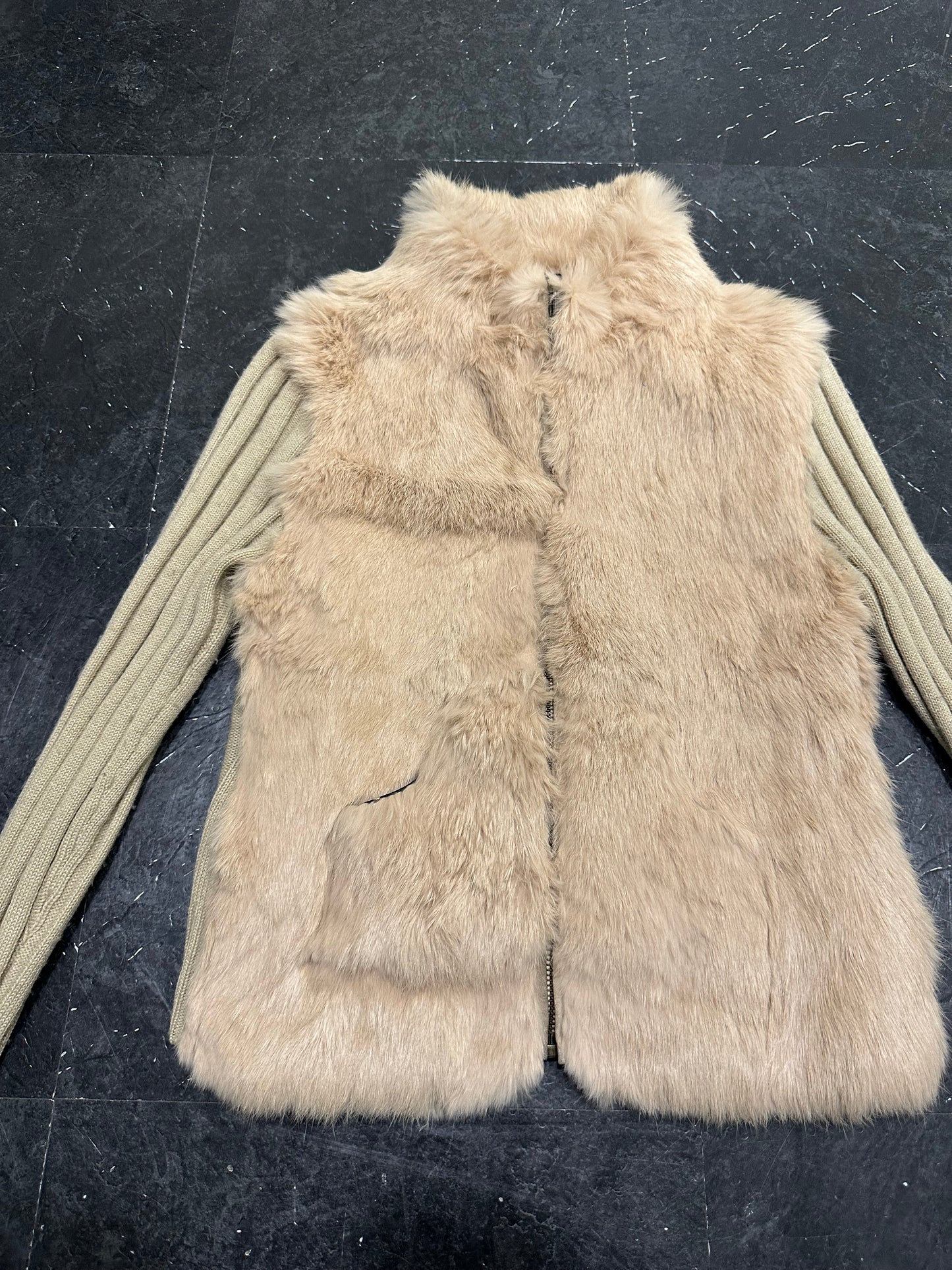 Fur knitted jacket