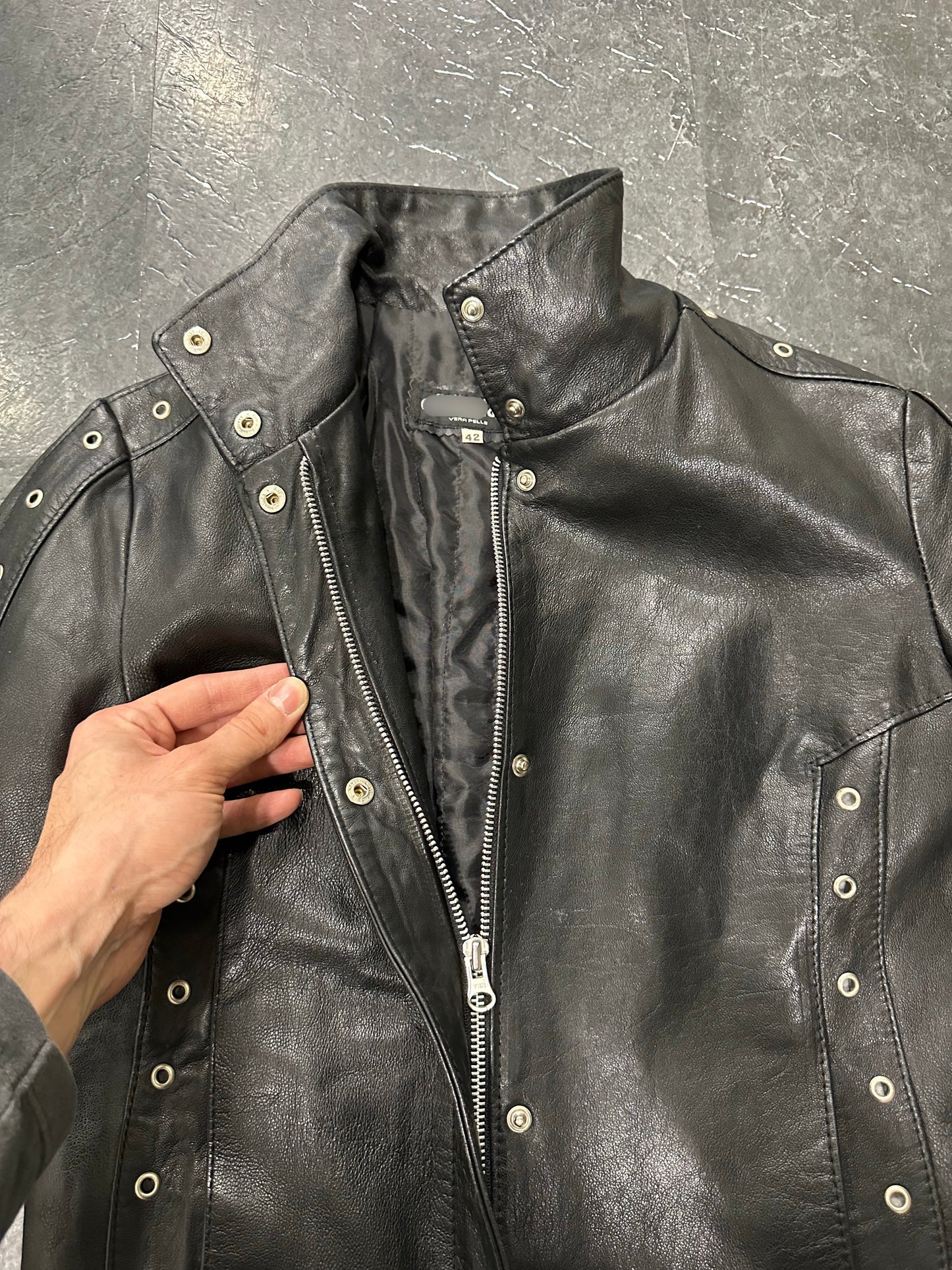 Leather rings jacket