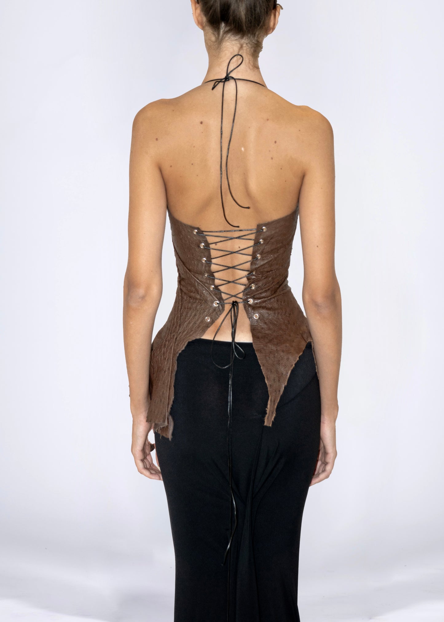 Ostrich leather ripped top 2.0