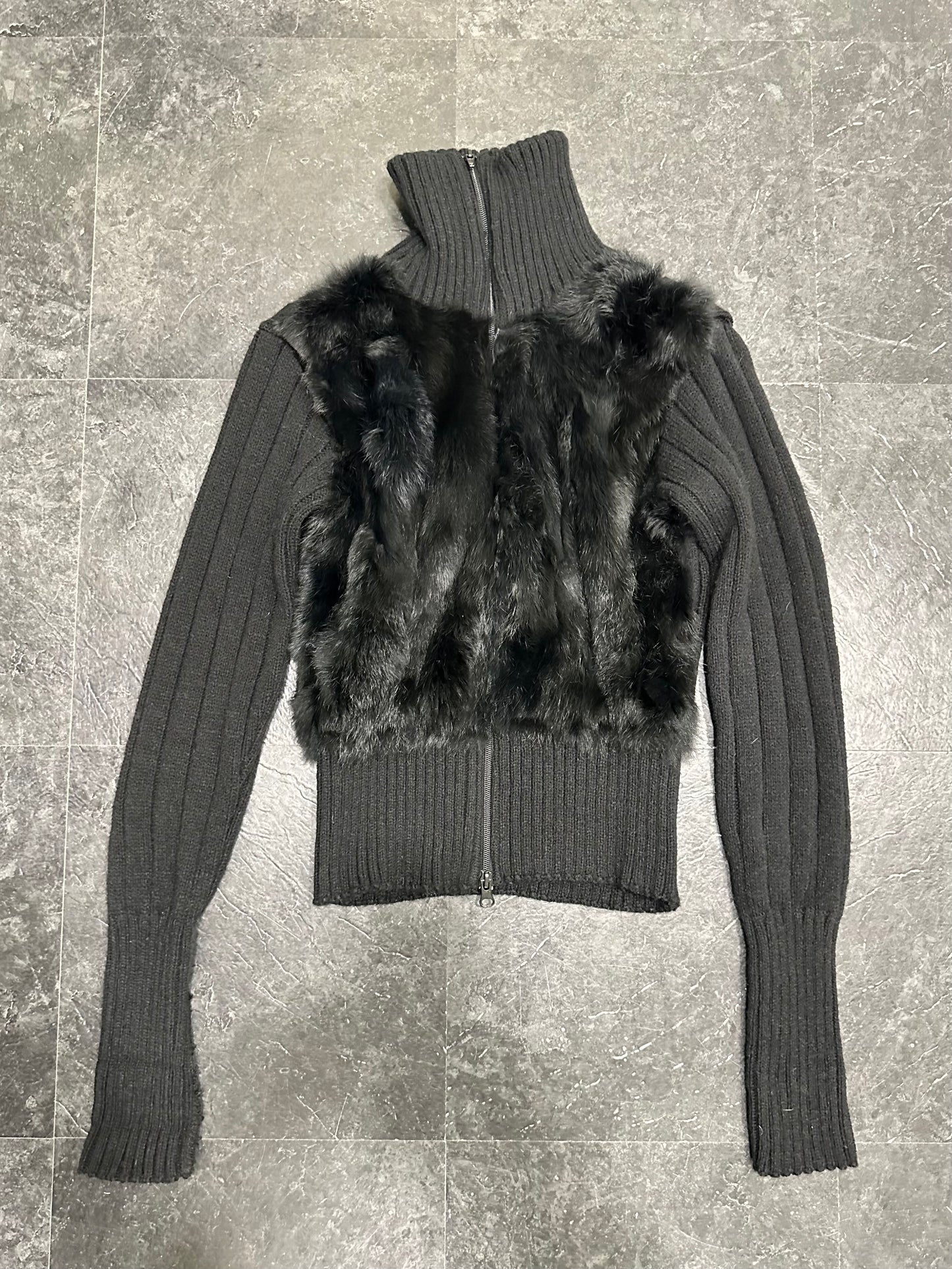 Fur knitted jacket
