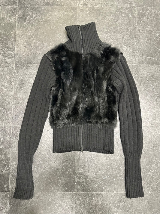 Fur knitted jacket