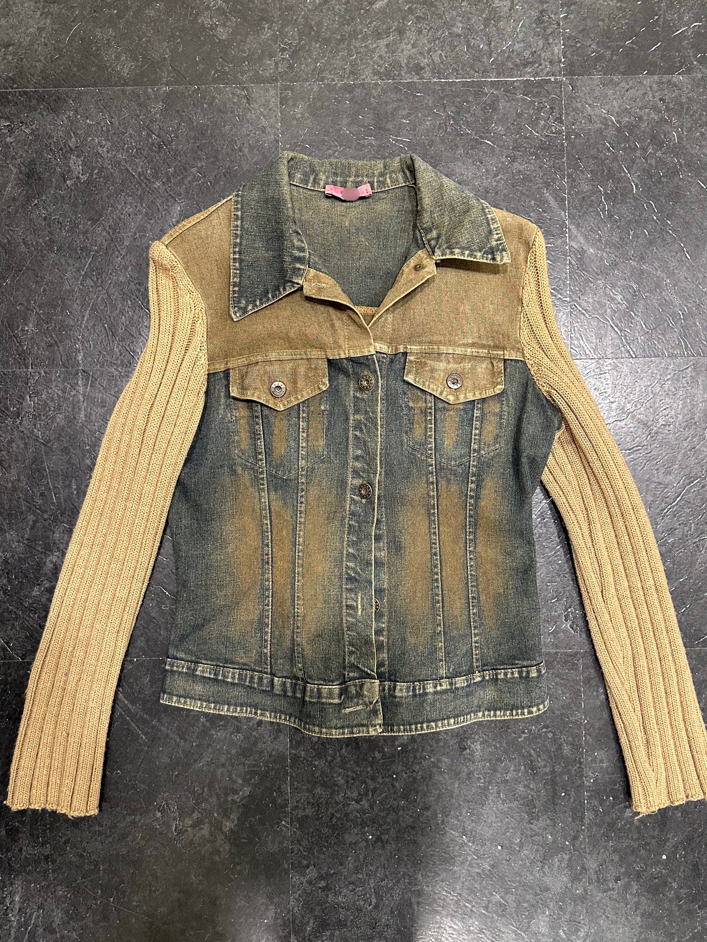 Knitted denim jacket