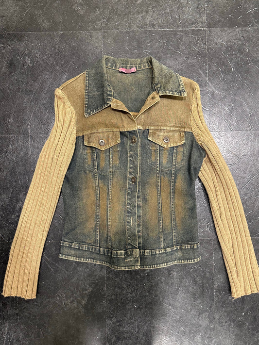 Knitted denim jacket
