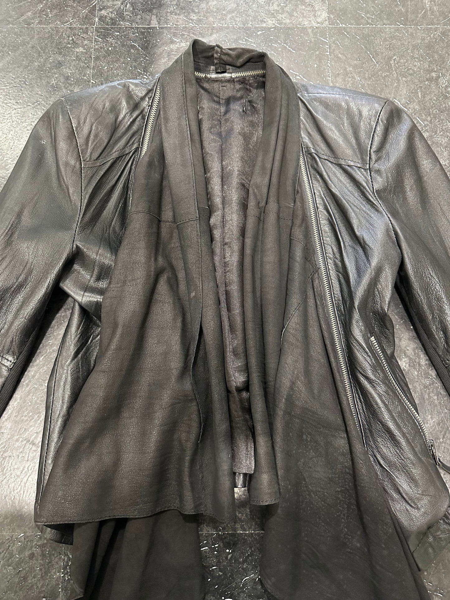 Rick owens style leather jacket