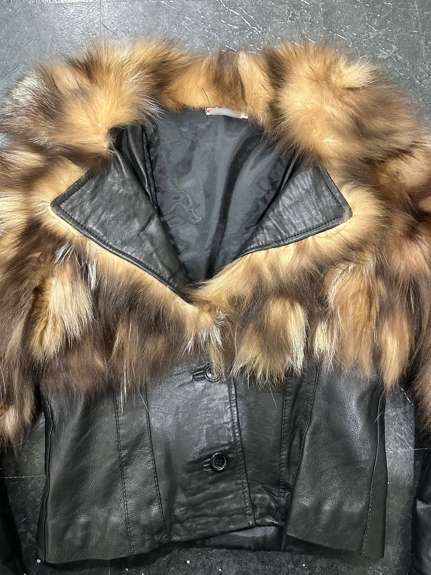 Fur leather jacket