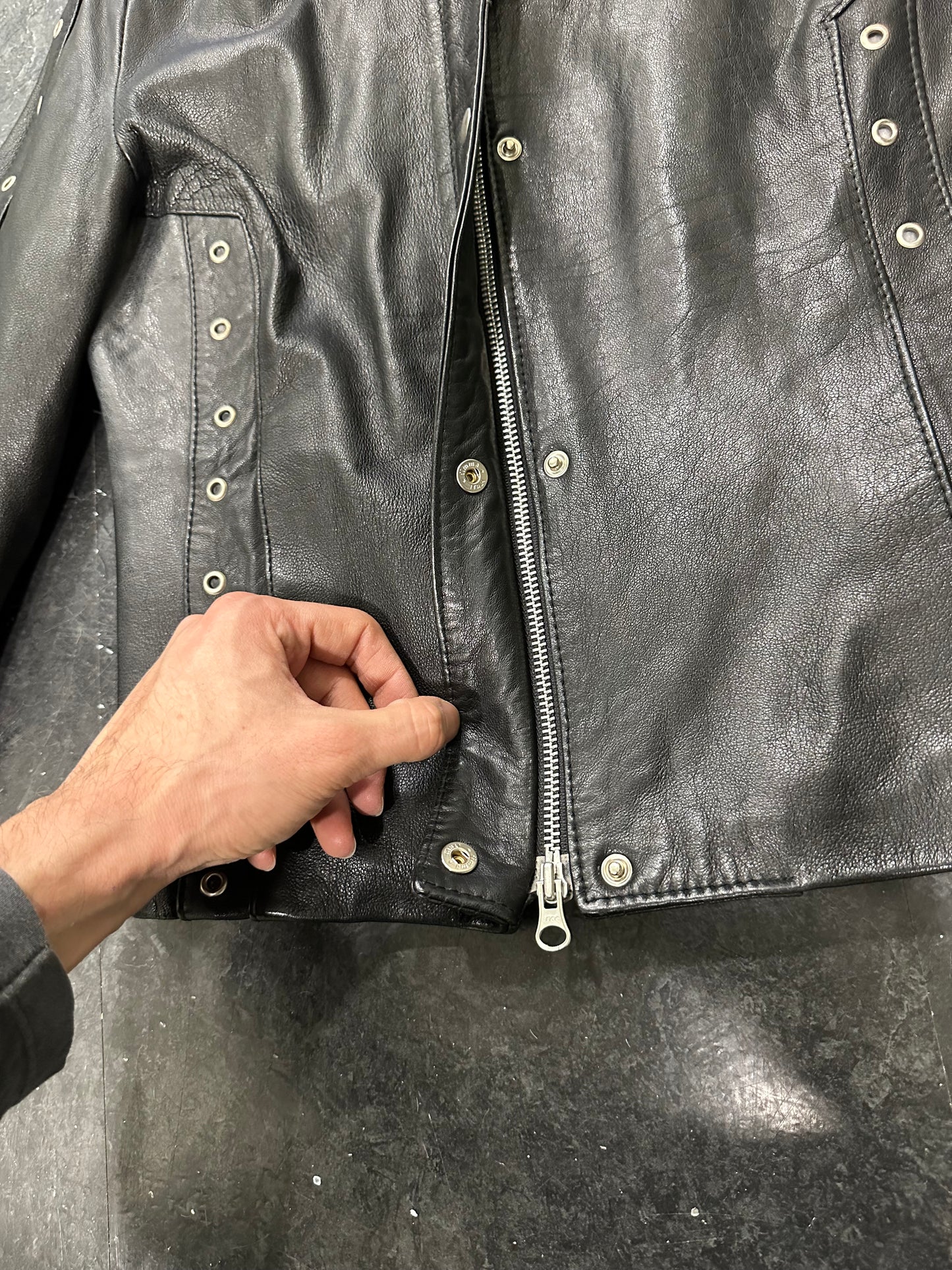 Leather rings jacket