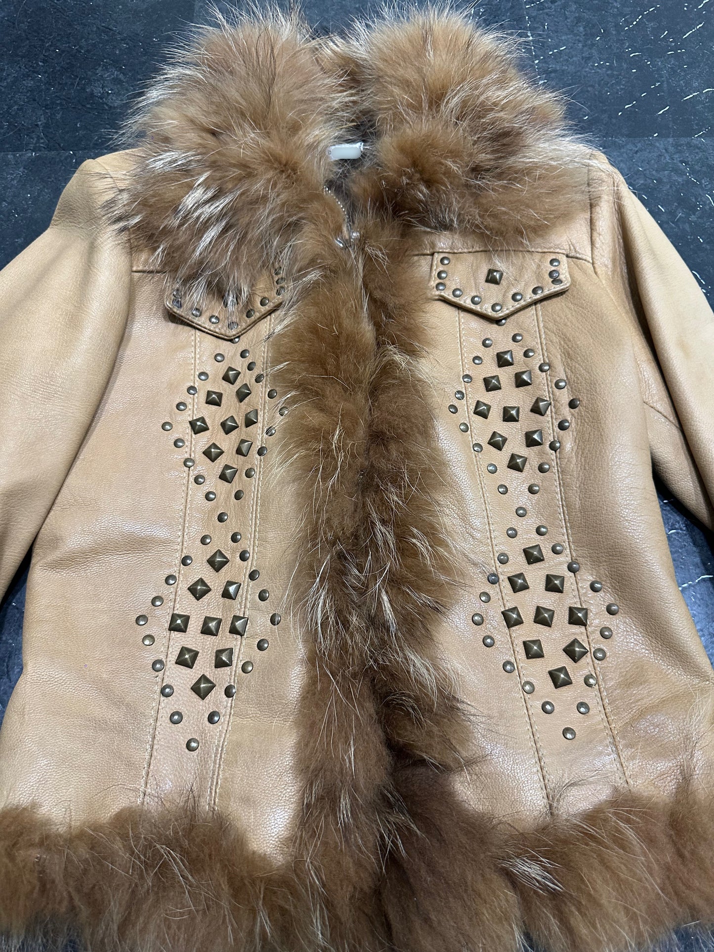 Studs leather jacket