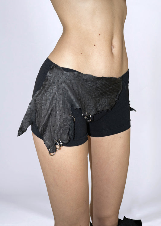 Ostrich leather shorts