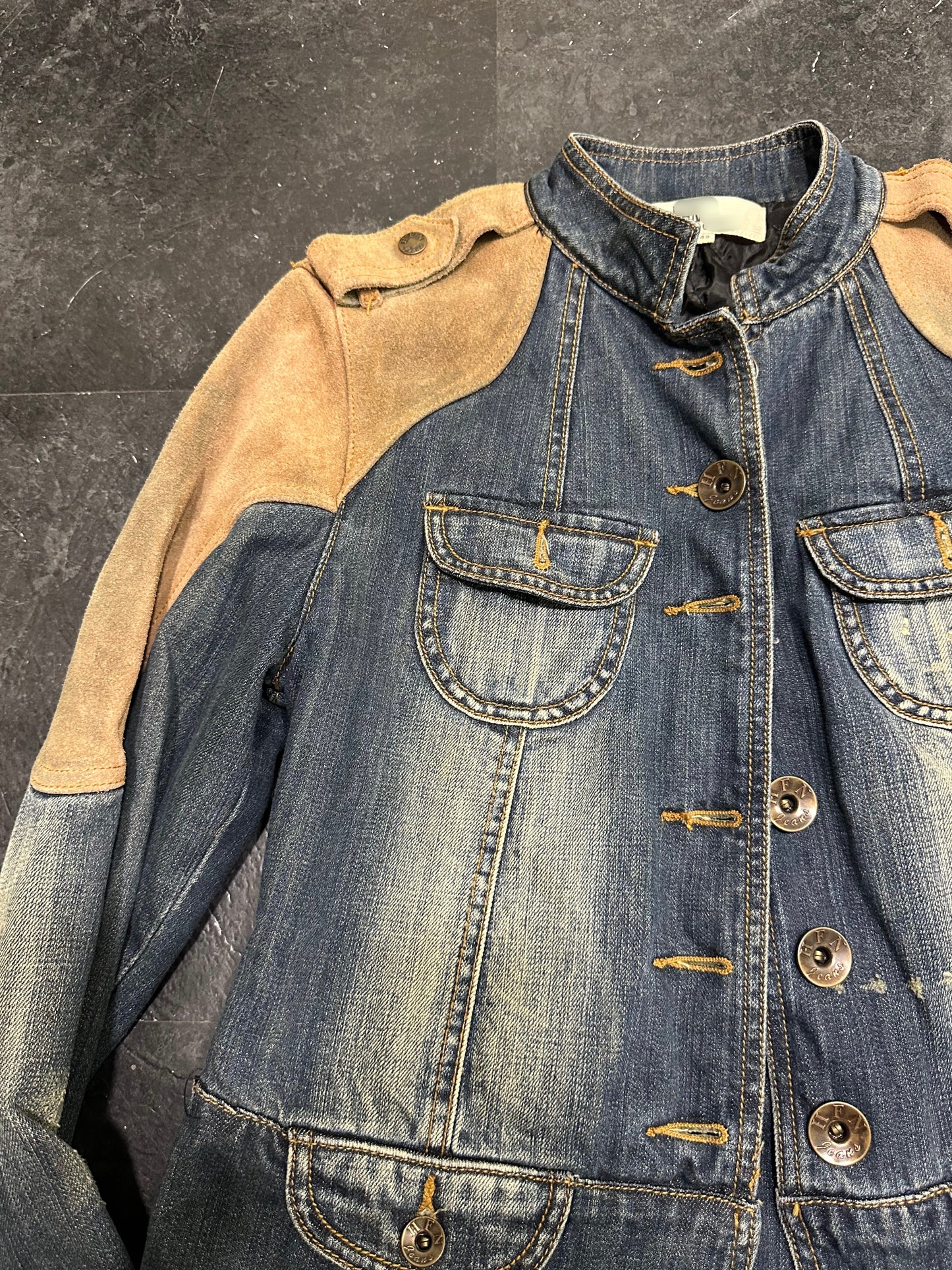 Suede denim jacket