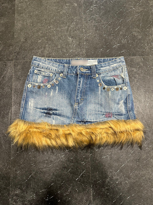 Fur mini skirt