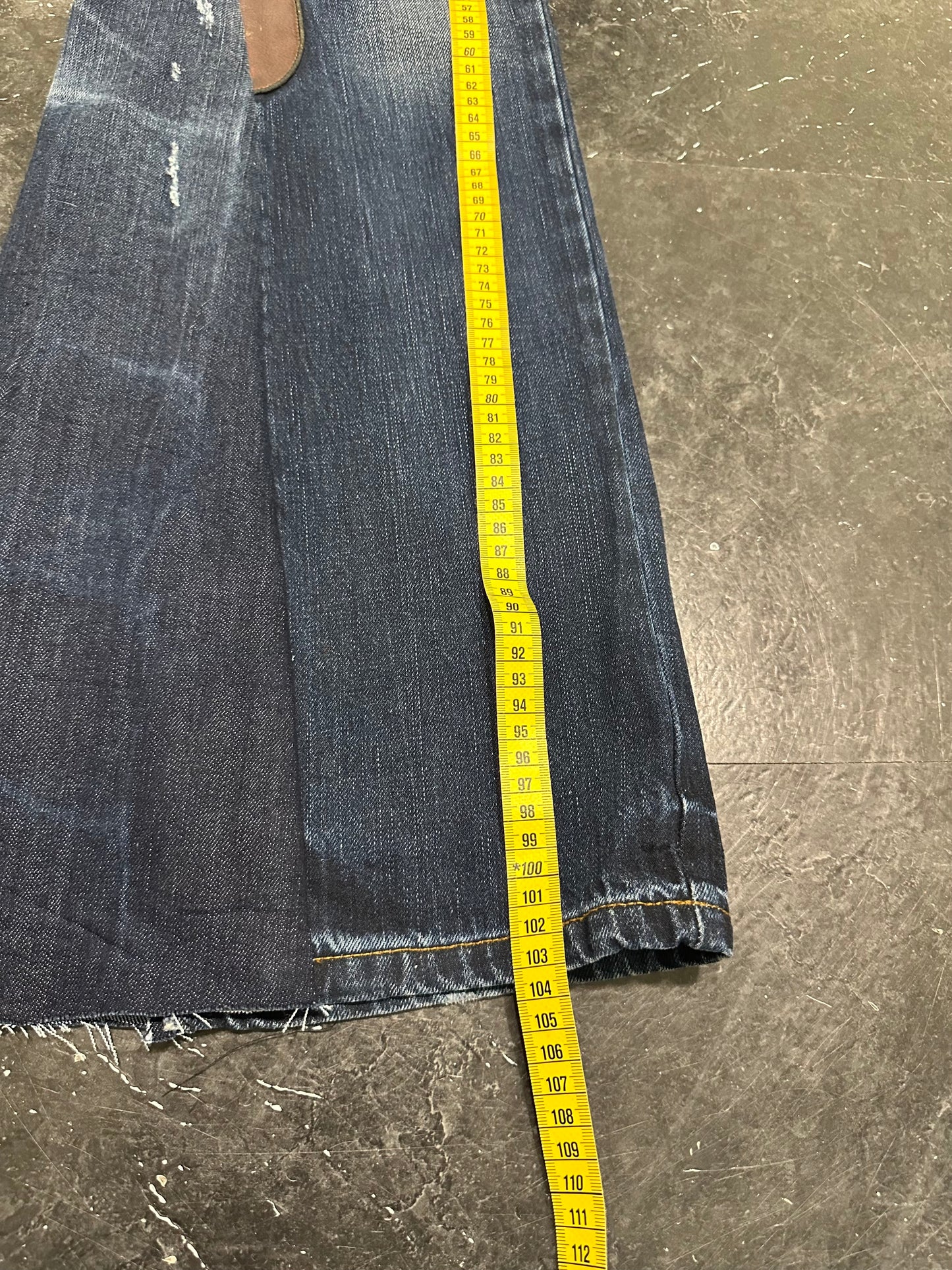 Leather patches jeans