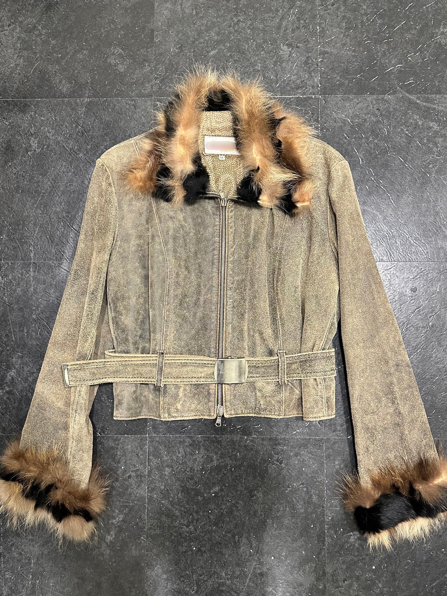 Crust leather jacket