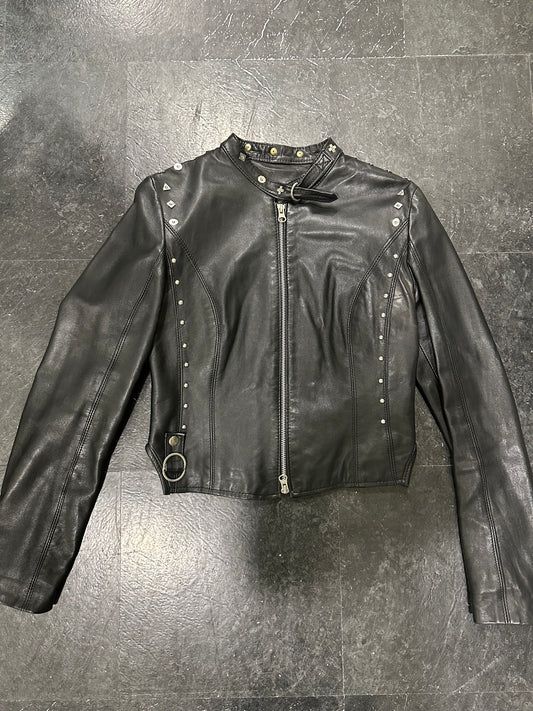 Studded leather jacket