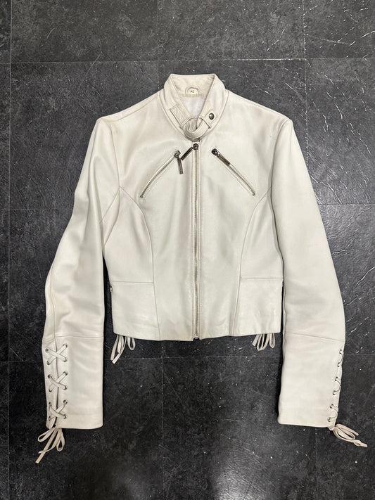Laces leather jacket