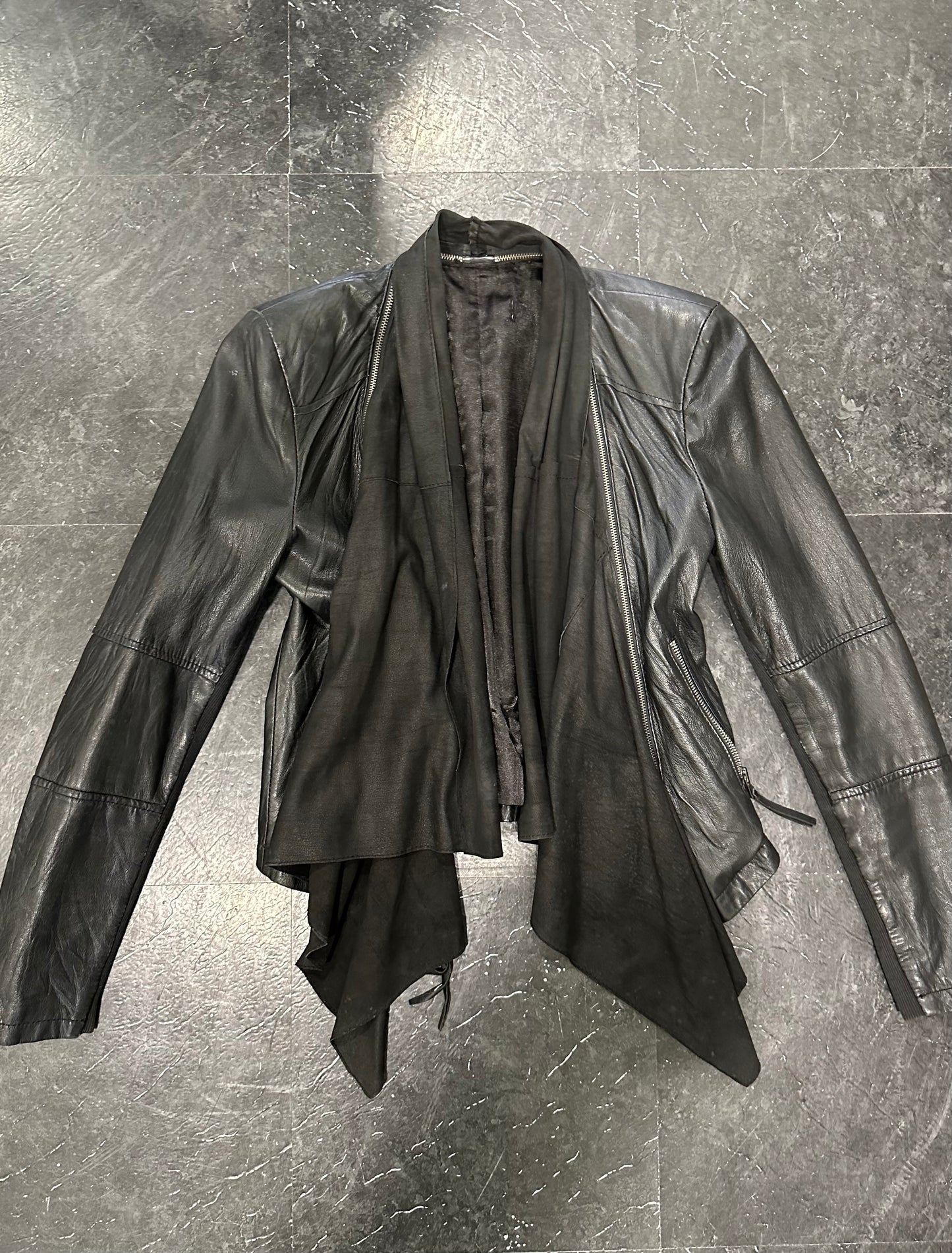 Rick owens style leather jacket
