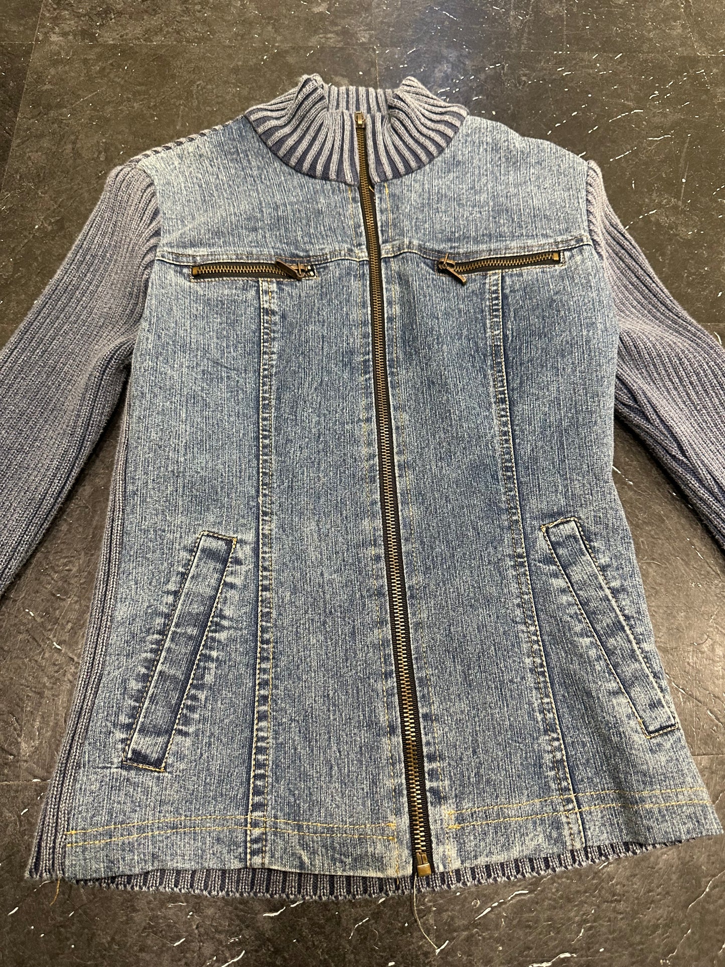 Knitted denim jacket