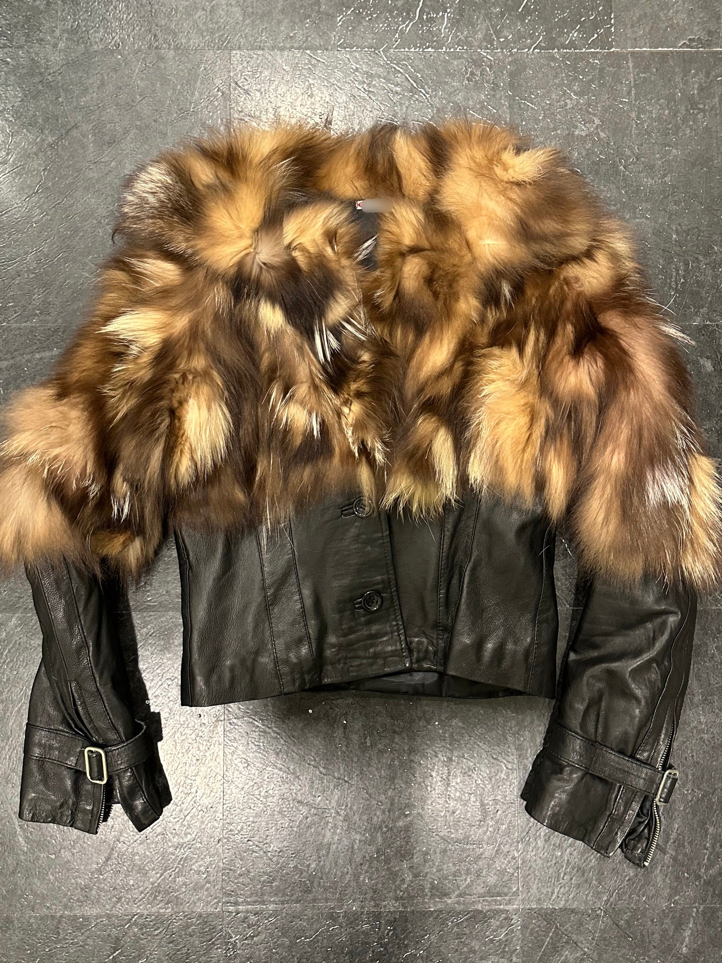 Fur leather jacket