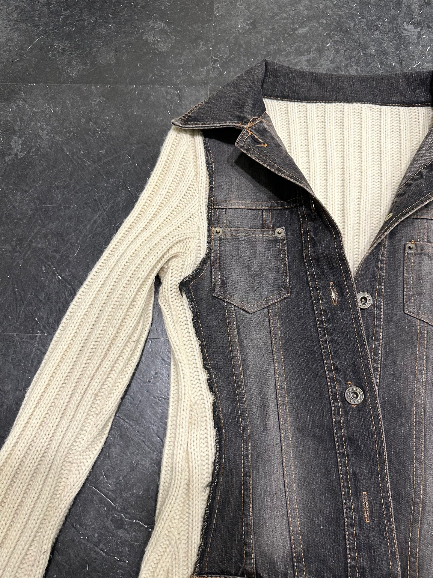 Denim knitted jacket