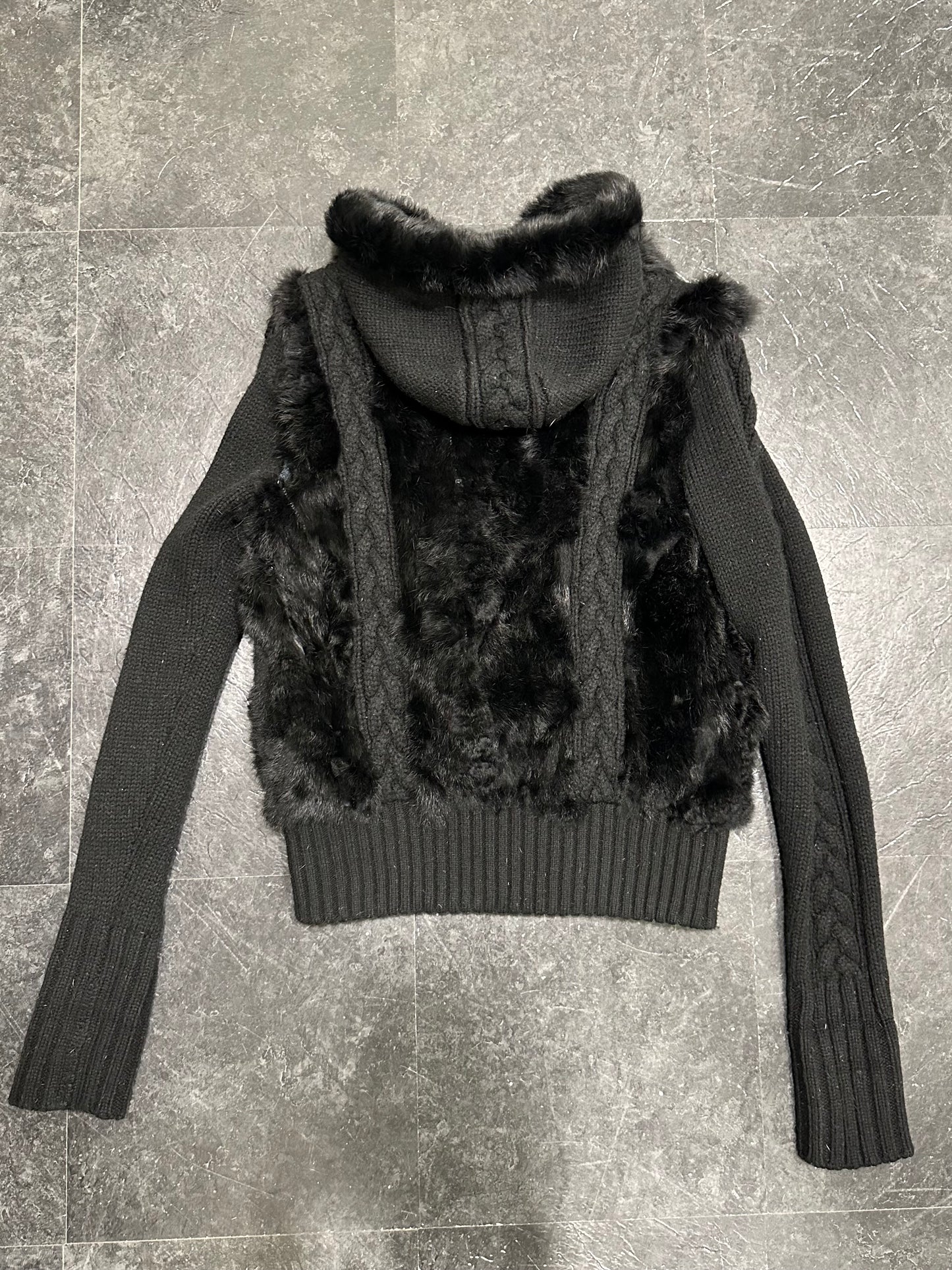 Fur knitted jacket