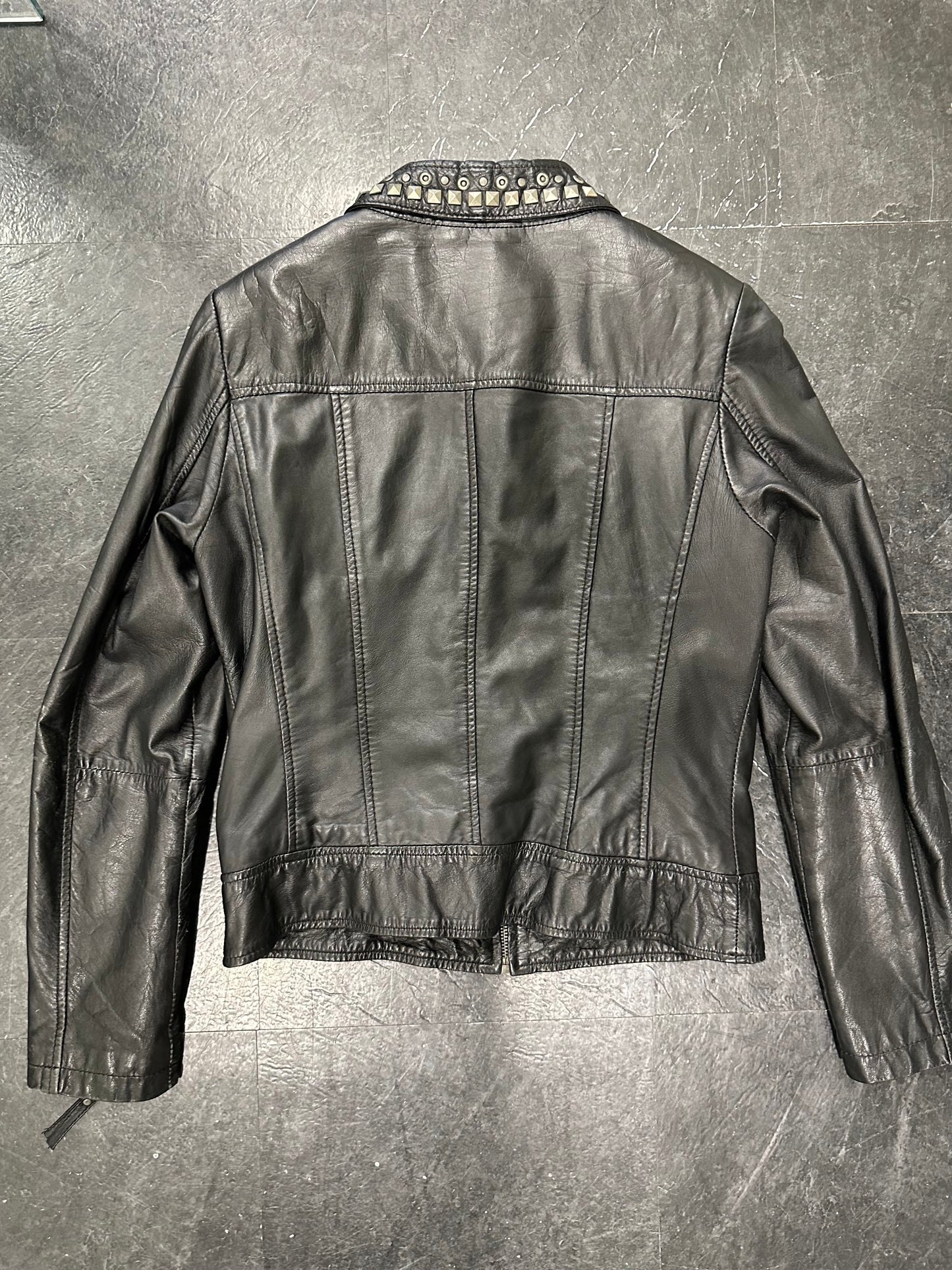 Studded leather jacket