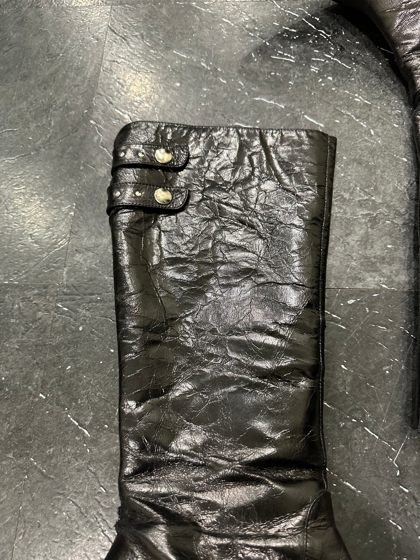 Cracked leather boots