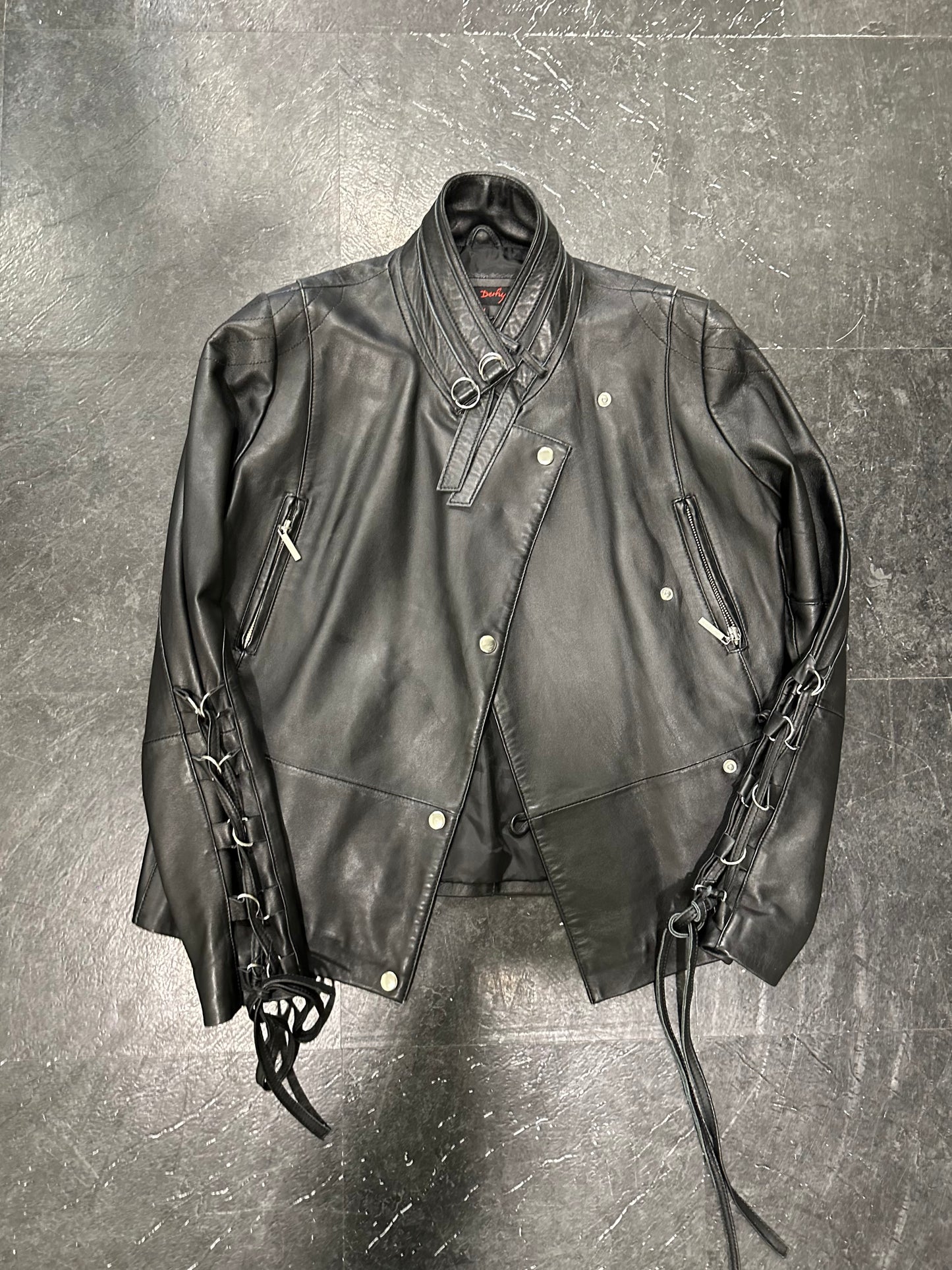 Laces leather jacket