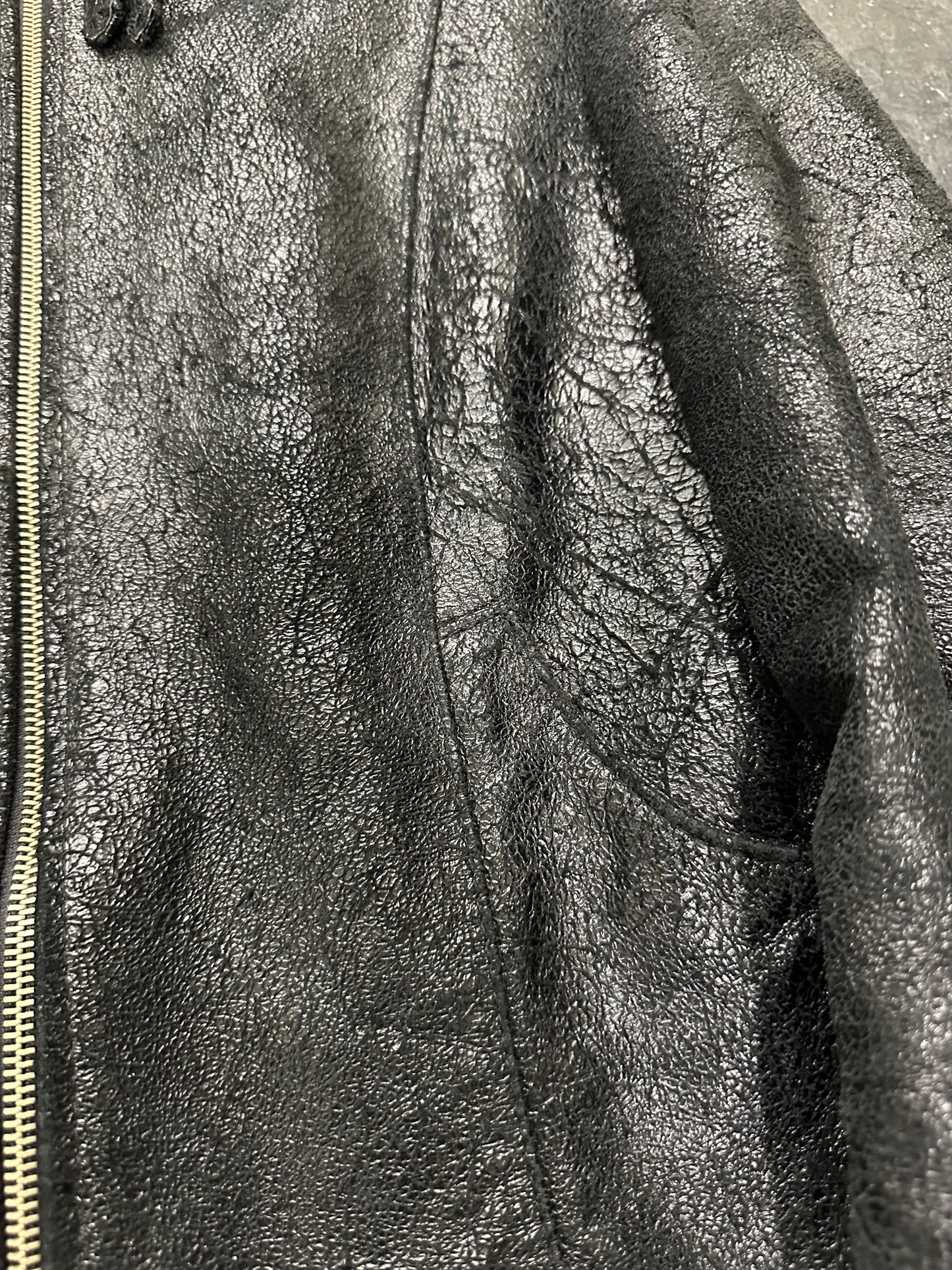 Crust leather jacket