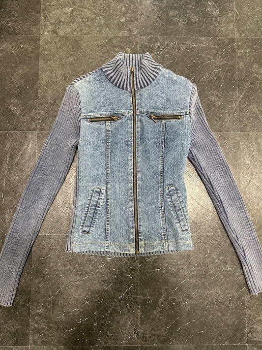 Knitted denim jacket