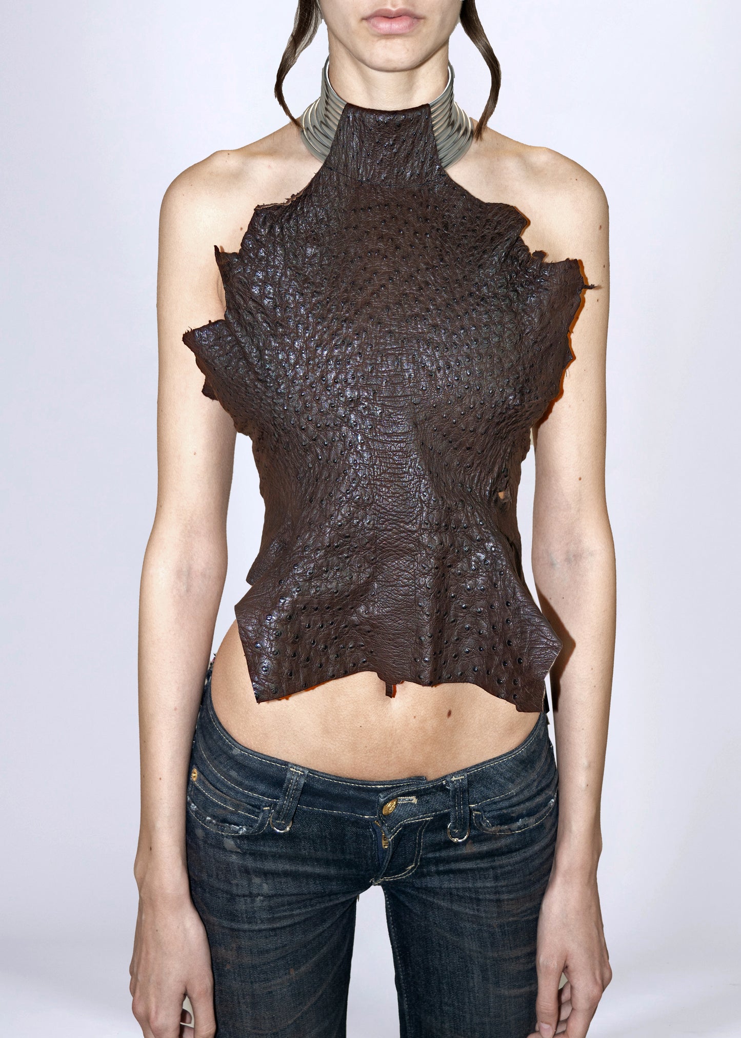 Choker leather top