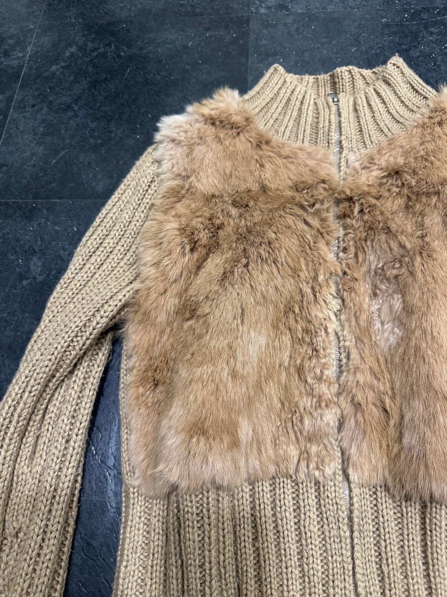 Knitted fur jacket