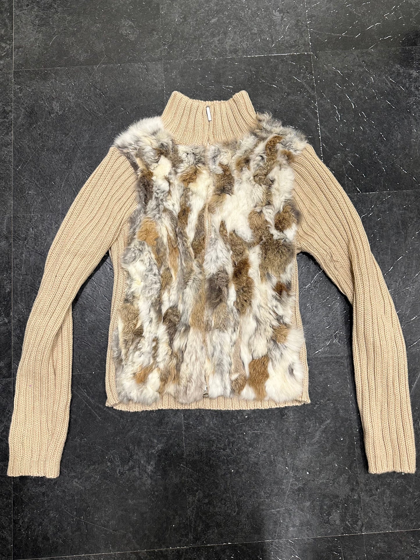 Knitted fur jacket