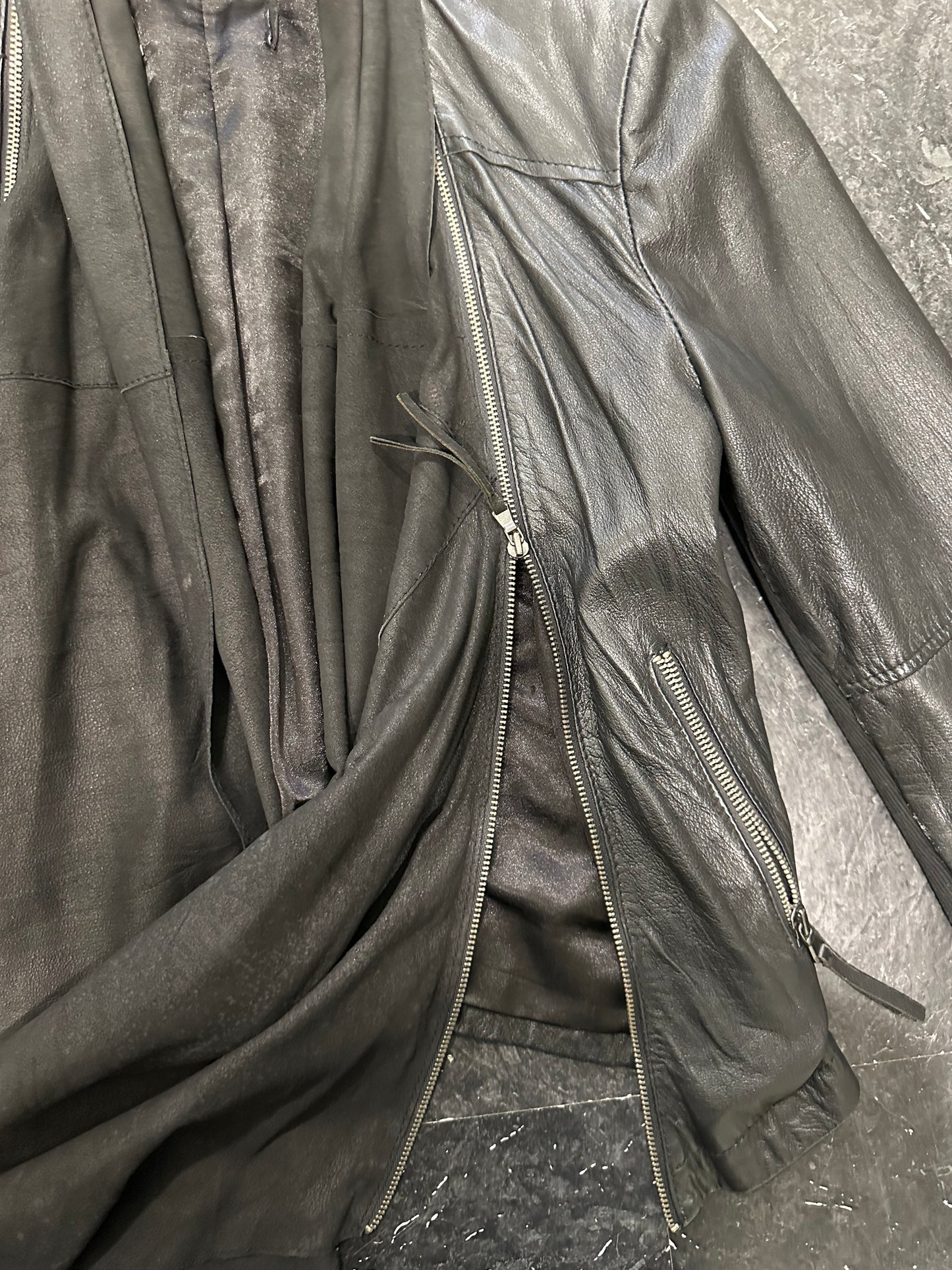 Rick owens style leather jacket