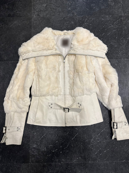 Fur leather jacket